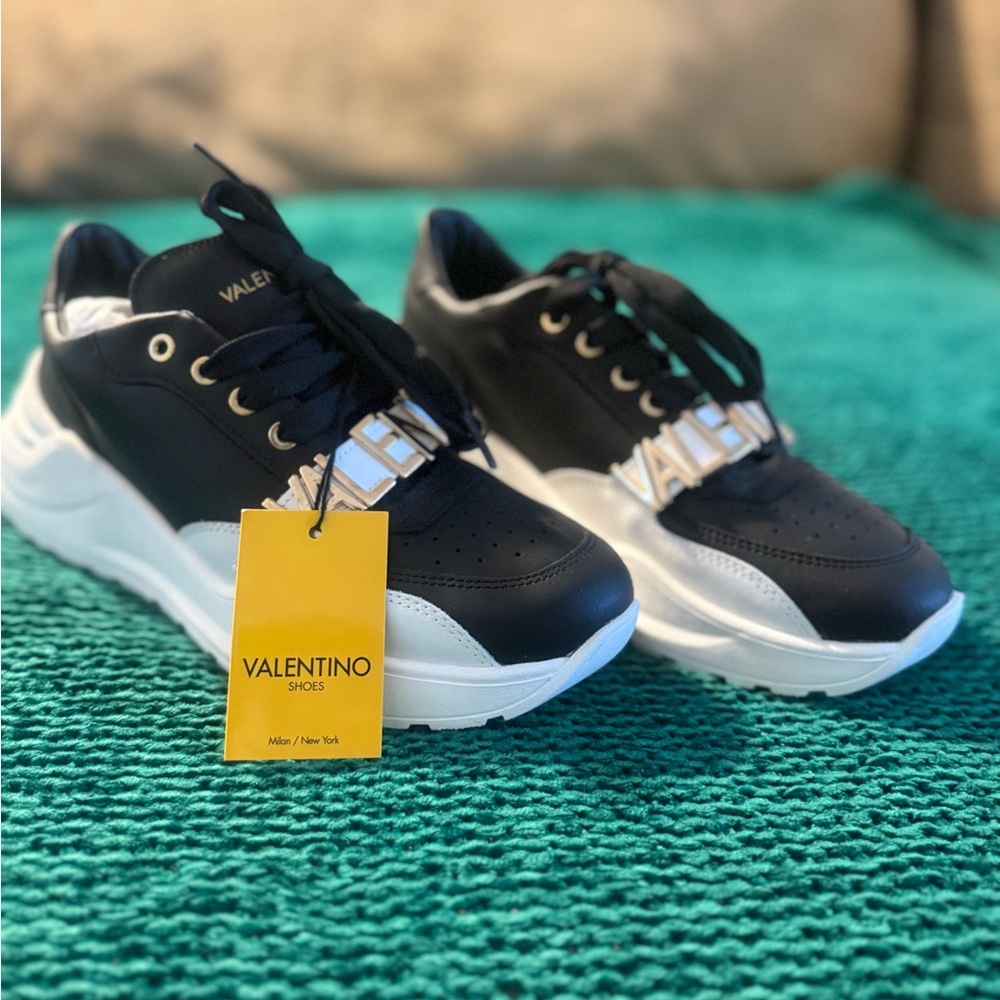 Valentino Monochrome Sneakers with Bold Branding